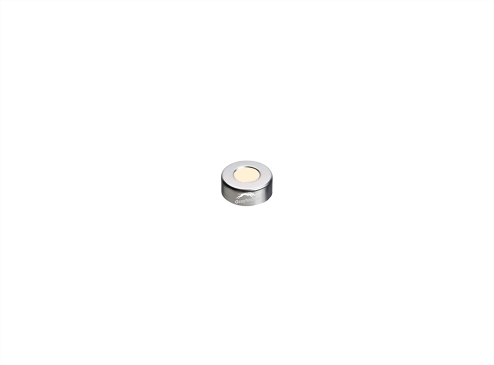 Picture of 13mm Aluminium Seal Silver with Red PTFE/White Silicone Septa, 1mm, (Shore A 45)